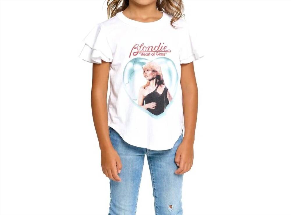 NEW CHASER blondie heart of glass tee in white